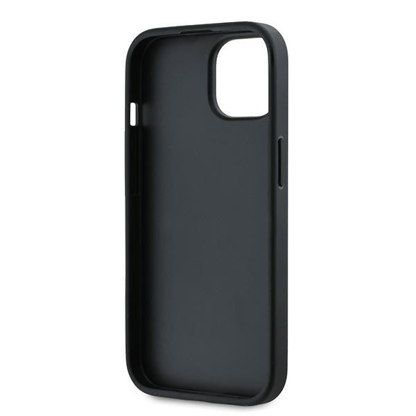Case for Apple iPhone 15 Plus, Karl Lagerfeld, Diagonal Quilted Script, Black