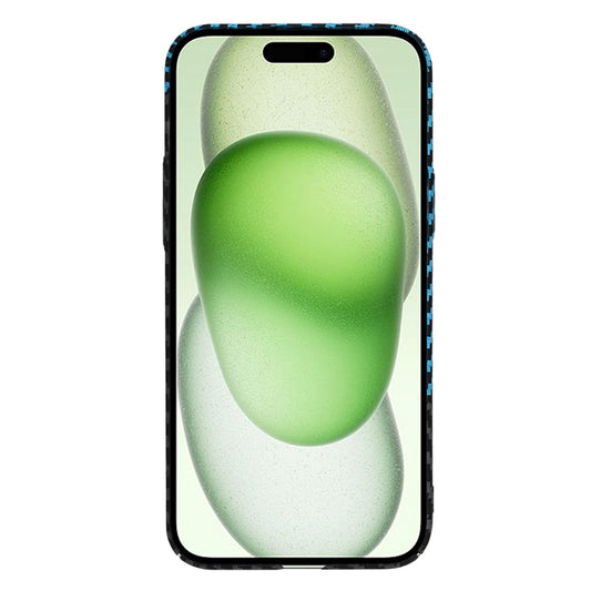 Hülle für Apple iPhone 15 Plus, Techsuit, Carbonite FiberShell, Schwarz Blau