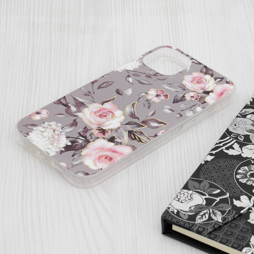 Hülle für Apple iPhone 15 Plus, Techsuit, Marble, Grau