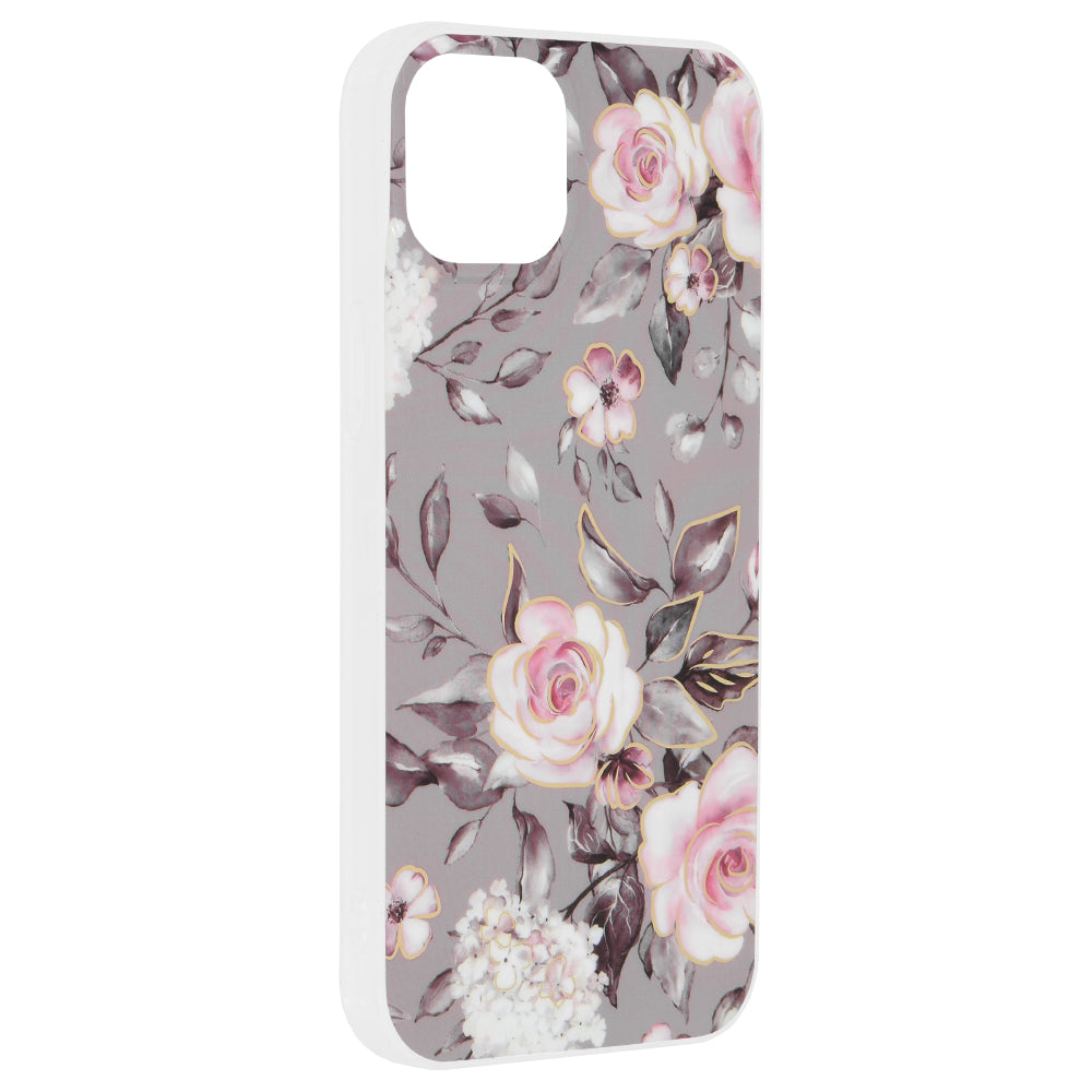 Hülle für Apple iPhone 15 Plus, Techsuit, Marble, Grau