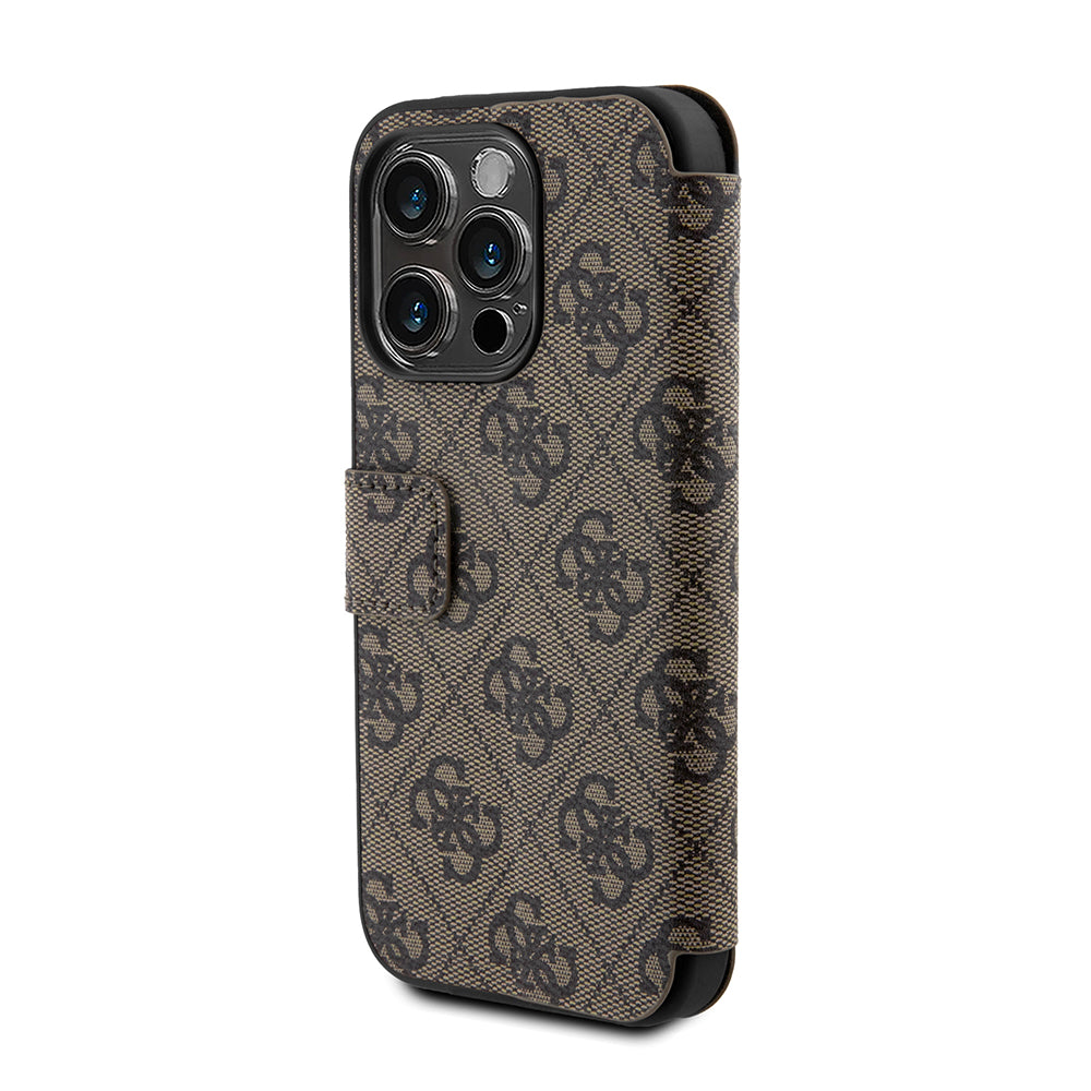 Case for Apple iPhone 15 Pro, Guess, 4G Book, Brown