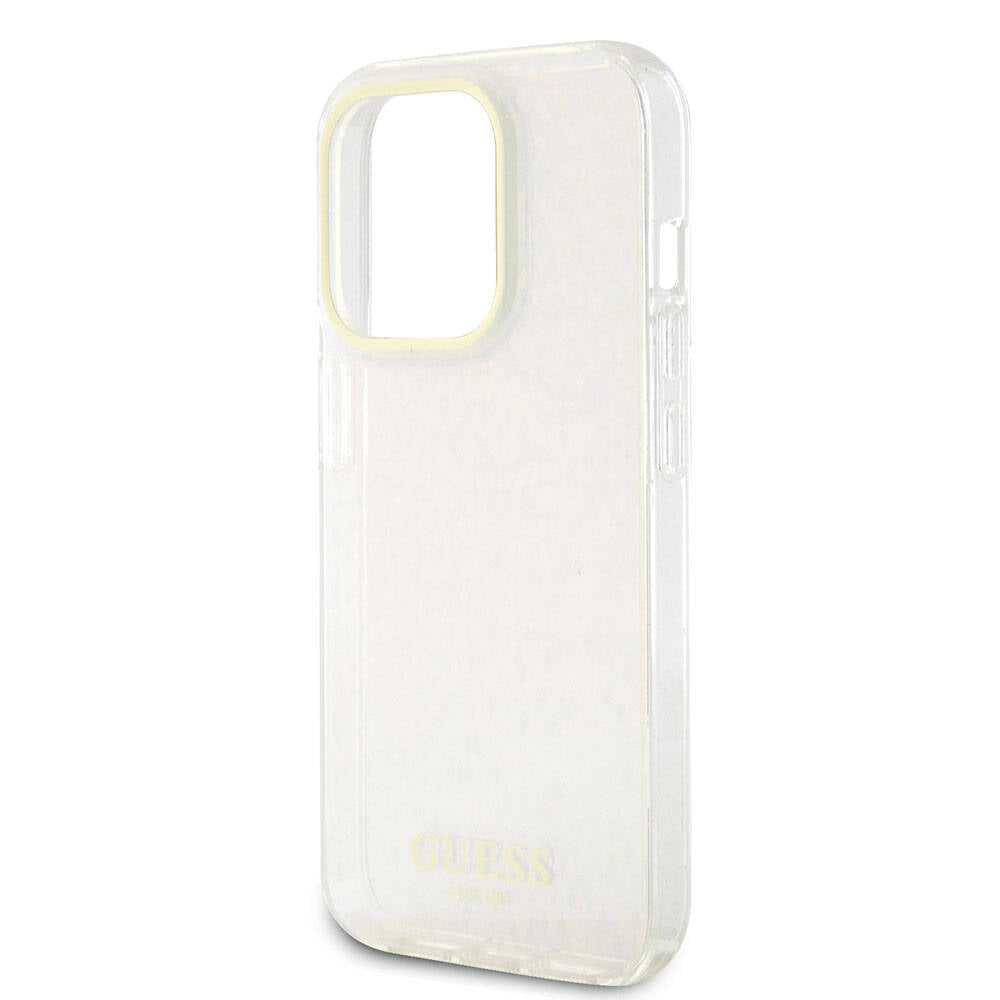 Hülle für Apple iPhone 15 Pro, Guess, IML Faceted Mirror Disco Iridescent, Rosa