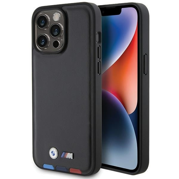Case for Apple iPhone 15 Pro Max, BMW, Tricolor Stamp, Black
