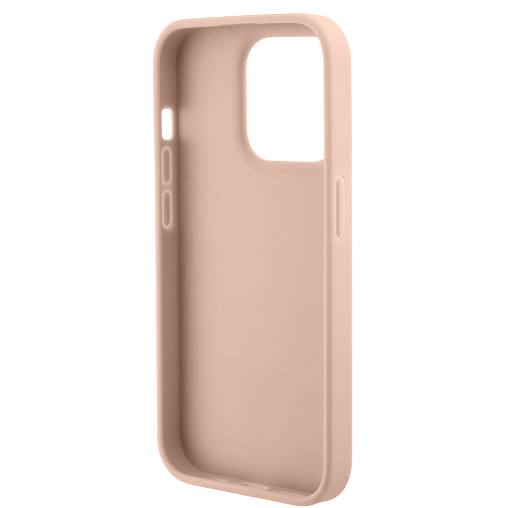 Case for Apple iPhone 15 Pro Max, Guess, Croco Triangle Metal Logo, Pink
