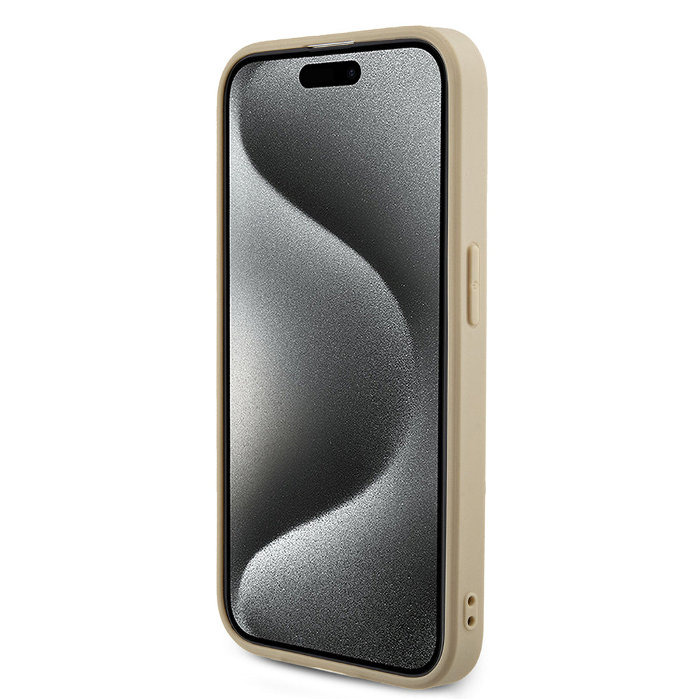 Hülle für Apple iPhone 15 Pro Max, Guess, Saffiano Iridescent Script, Gold