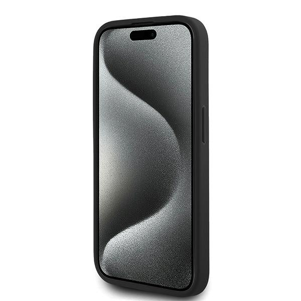 Hülle für Apple iPhone 15 Pro Max, Karl Lagerfeld, Diagonal Quilted Script, Schwarz