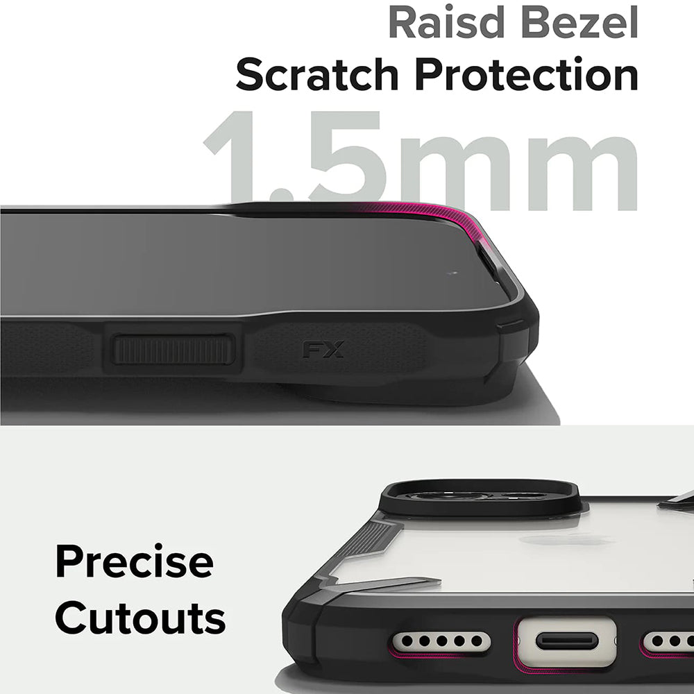 Hülle für Apple iPhone 15, Ringke, Fusion X, Schwarz
