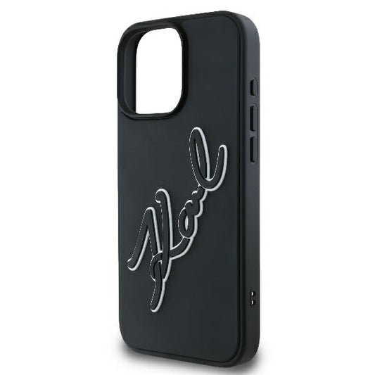 Case for Apple iPhone 16 Pro, Karl Lagerfeld, 3D Rubber Signature, Black