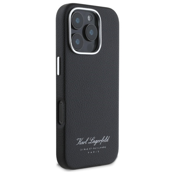 Hülle für Apple iPhone 16 Pro, Karl Lagerfeld, RSG, Schwarz