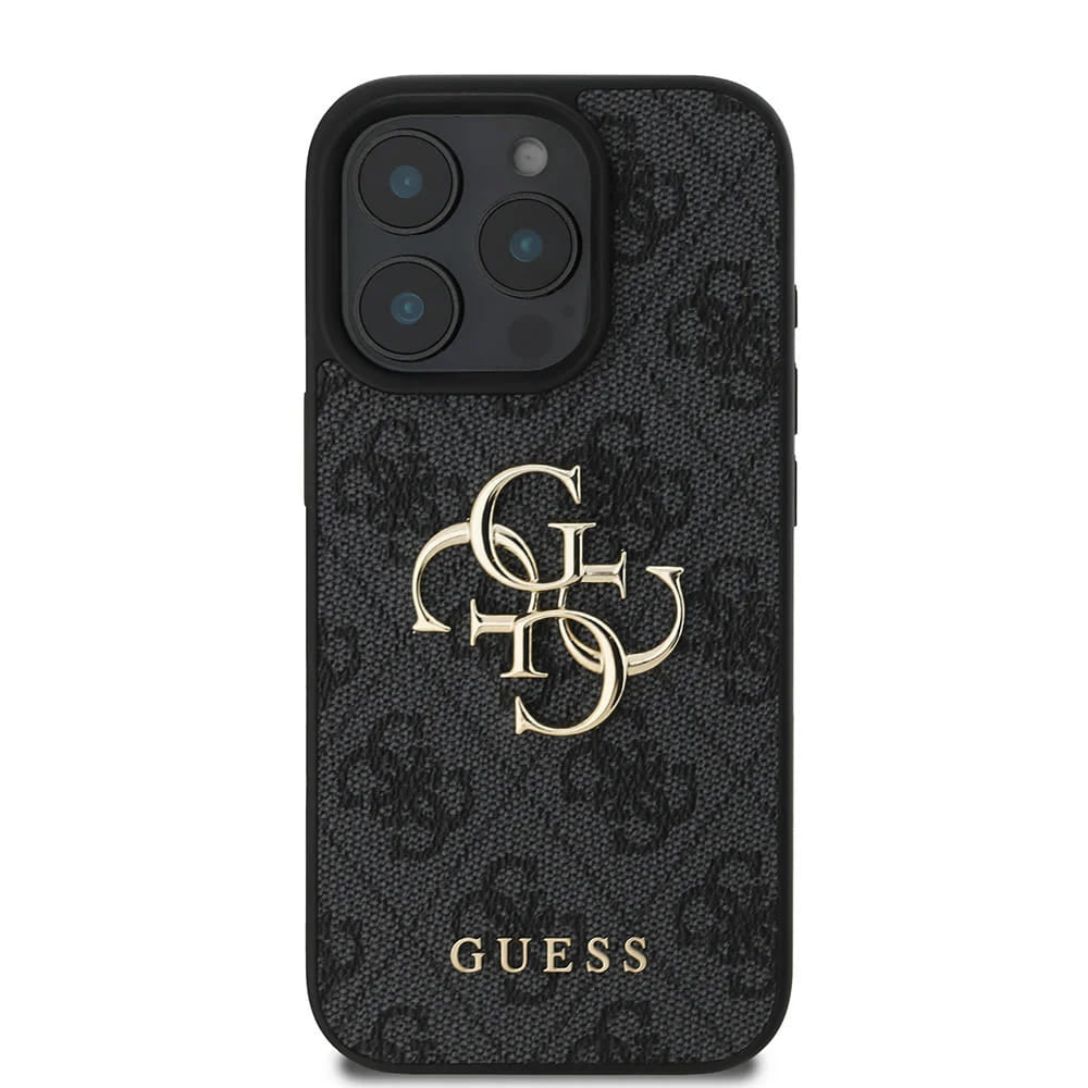 Hülle für Apple iPhone 16 Pro Max, Guess, 4G Big Logo, Schwarz