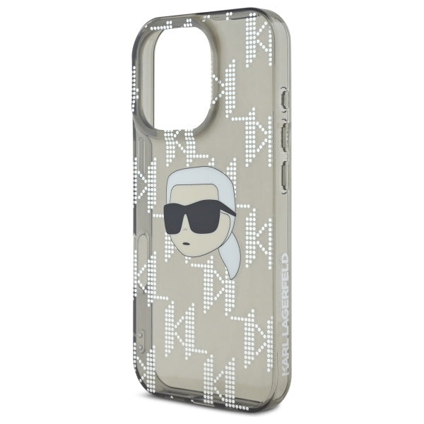 Case for Apple iPhone 16 Pro Max, Karl Lagerfeld, IML Luxury Electroplated Karl's Head, Black