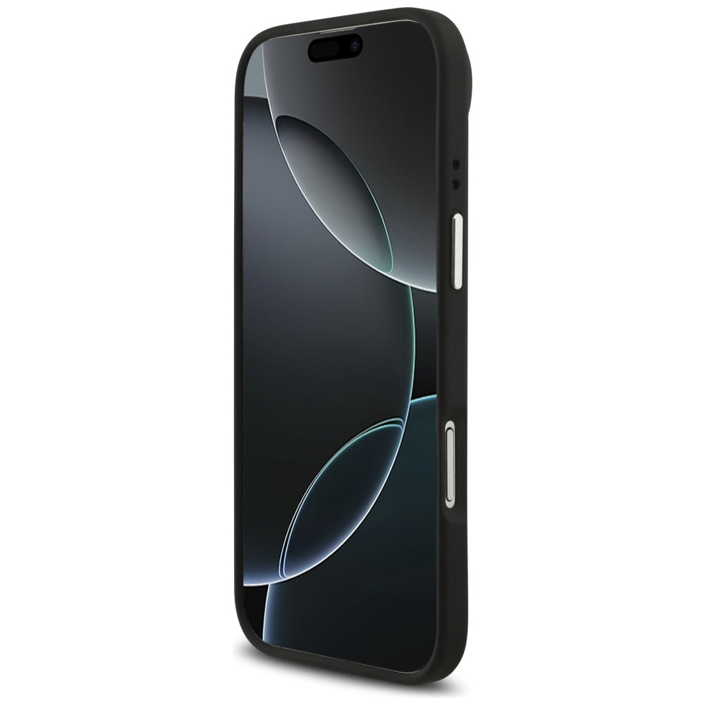 Case for Apple iPhone 17 Air, Guess, 4G Grained Big and Classic Logo, Black Silver