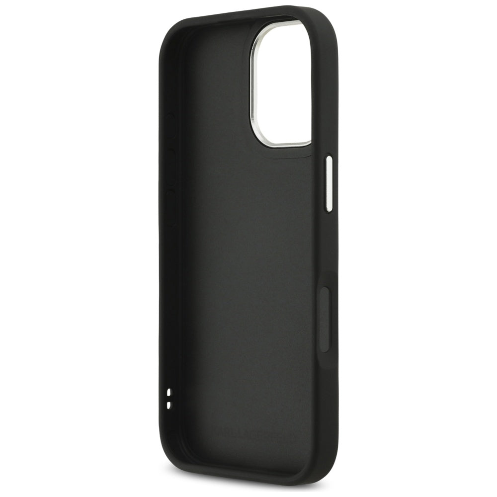 Case for Apple iPhone 17, Karl Lagerfeld, Grained Karl & Choupette's Heads Pins and Logo, Black