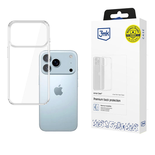 Case for Apple iPhone 17 Pro, 3MK, Armor, Transparent