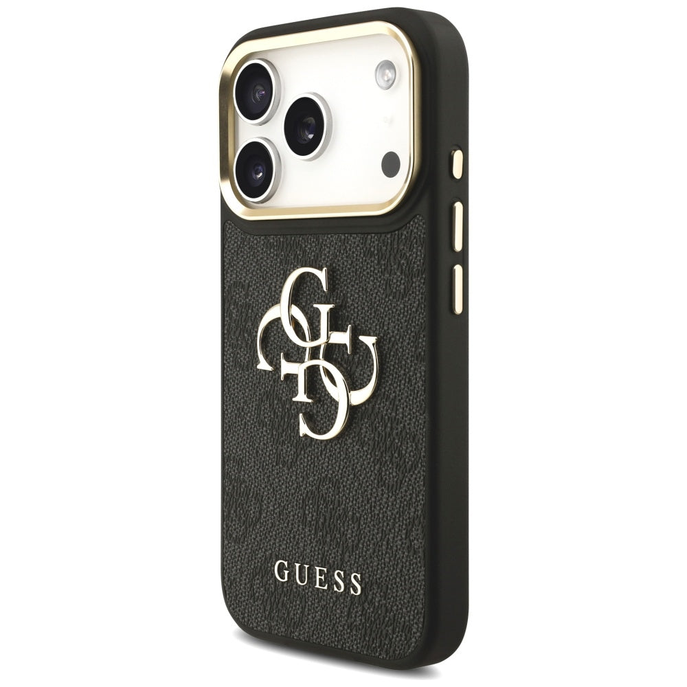 Hülle für Apple iPhone 17 Pro, Guess, Big 4G Classic Logo mit großem Band, Schwarz