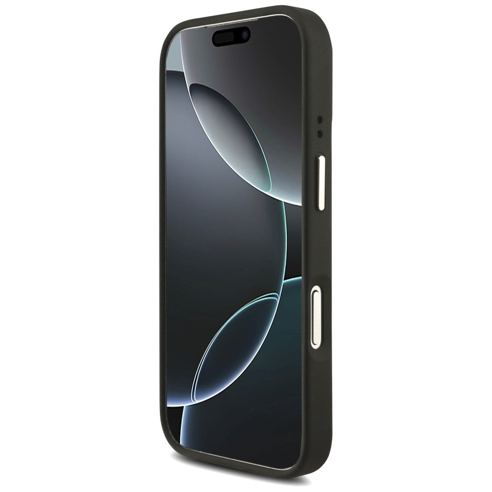 Hülle für Apple iPhone 17 Pro, Guess, Big 4G Classic Logo mit großem Band, Schwarz