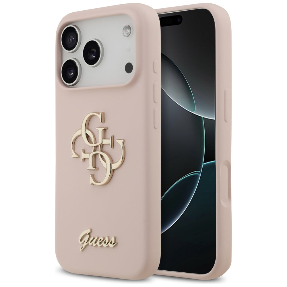 Hülle für Apple iPhone 17 Pro, Guess, Big 4G Script, Hellrosa