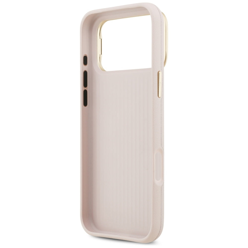 Hülle für Apple iPhone 17 Pro, Guess, Grained Big 4G Stand Camera, Rosa
