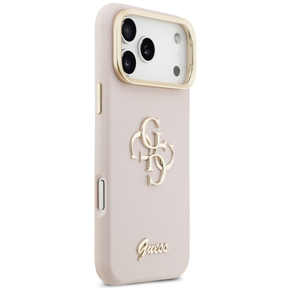Hülle für Apple iPhone 17 Pro, Guess, Grained Big 4G Stand Camera, Rosa