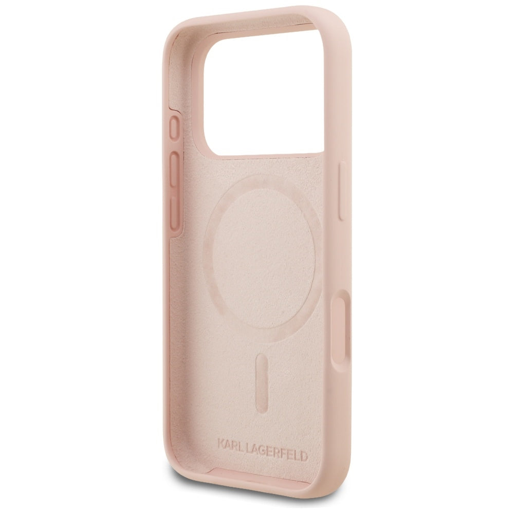 Case for Apple iPhone 17 Pro, Karl Lagerfeld, Sketch and Logo Karl, Pink