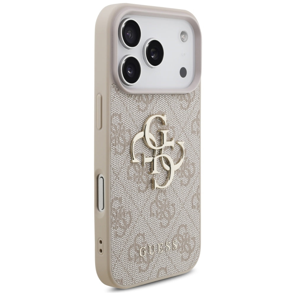 Hülle für Apple iPhone 17 Pro Max, Guess, 4G Classic Logo mit Trageriemen, Rosa