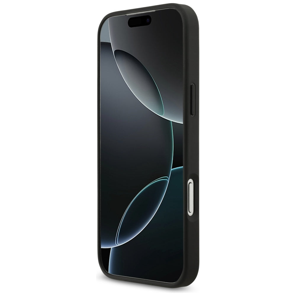 Hülle für Apple iPhone 17 Pro Max, Guess, 4G Grained Big and Classic Logo, Schwarz
