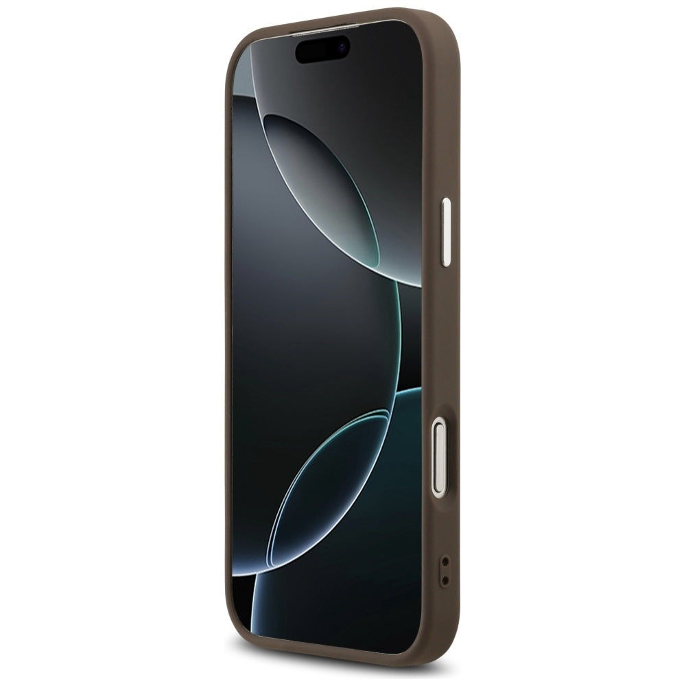 Hülle für Apple iPhone 17 Pro Max, Guess, Big 4G Logo Classic, Braun Silbern