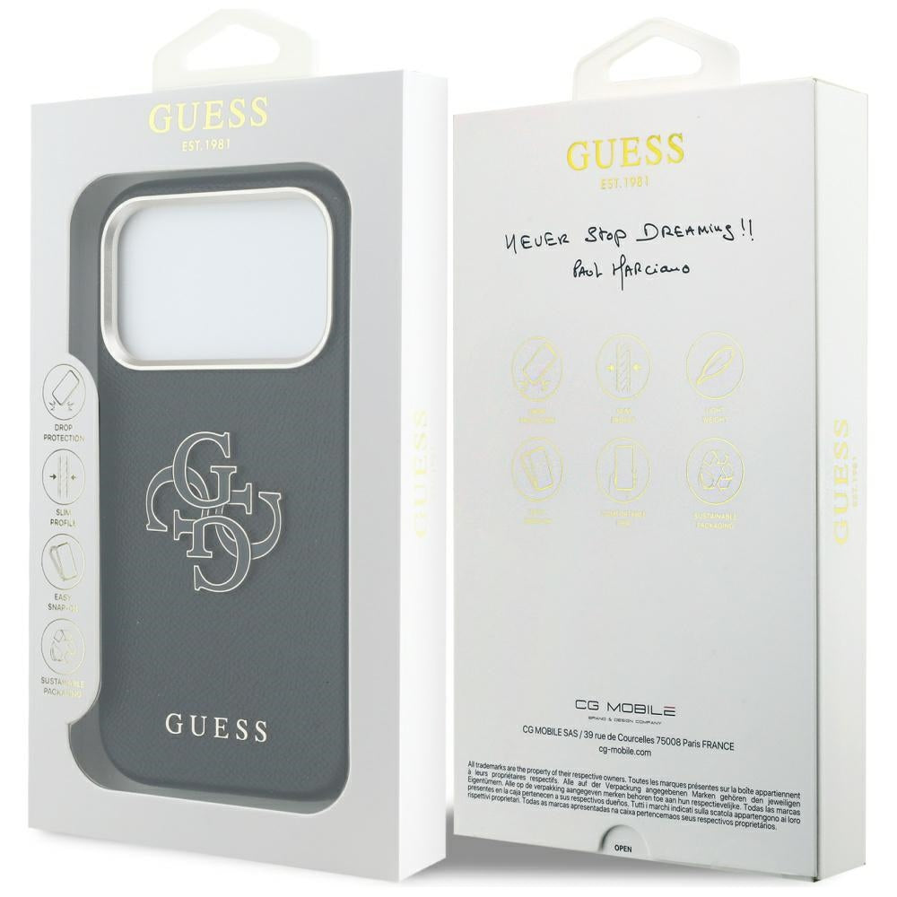 Hülle für Apple iPhone 17 Pro Max, Guess, Resin Logo, Schwarz