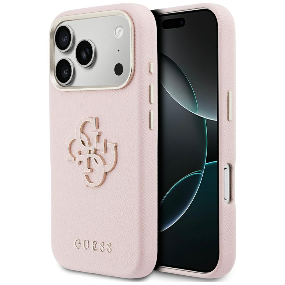 Hülle für Apple iPhone 17 Pro Max, Guess, Resin Logo, Rosa