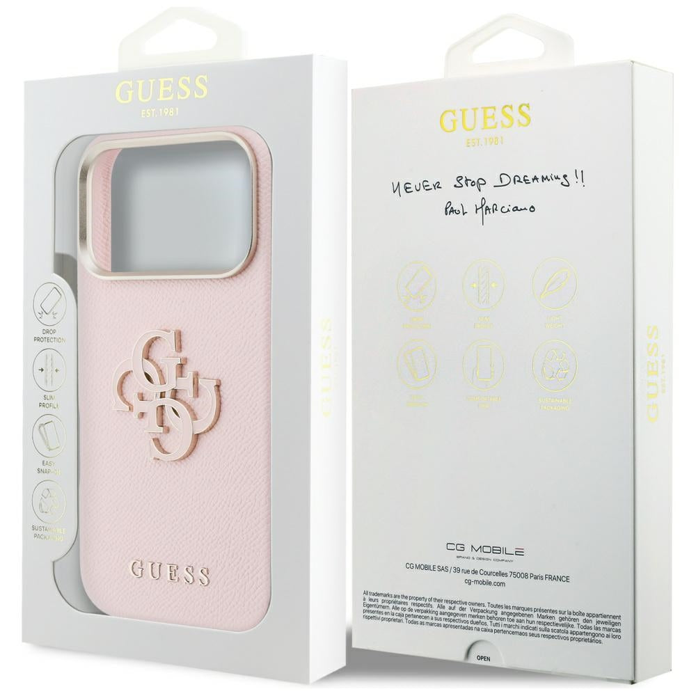 Hülle für Apple iPhone 17 Pro Max, Guess, Resin Logo, Rosa