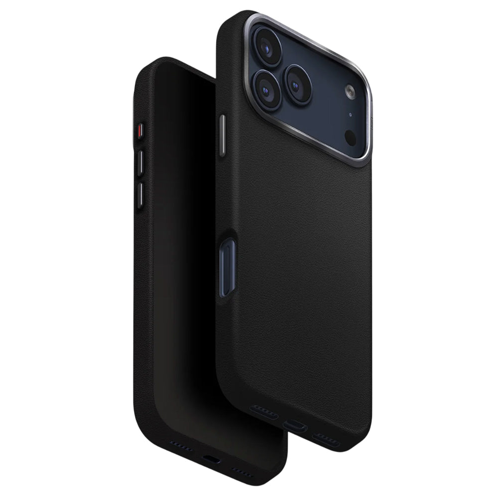 Hülle für Apple iPhone 17 Pro, UNIQ, Lyden Leatherette, Schwarz