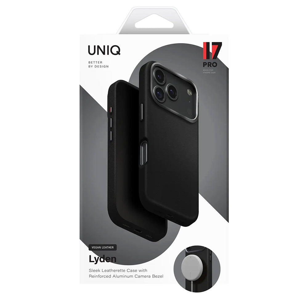 Hülle für Apple iPhone 17 Pro, UNIQ, Lyden Leatherette, Beige Orange