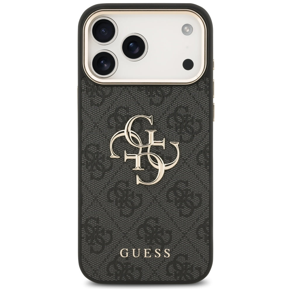 Hülle für Apple iPhone 18 Pro / 17 Pro, Guess, 4G Big Classic Logo, Schwarz