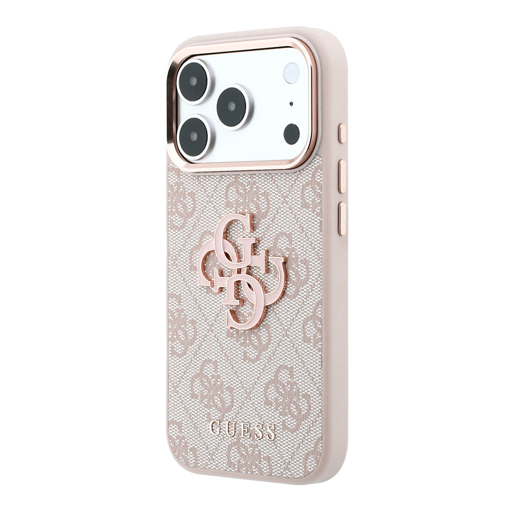 Hülle für Apple iPhone 18 Pro / 17 Pro, Guess, 4G Big Resin Logo, Rosa