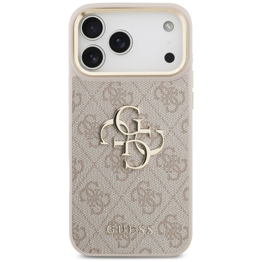 Hülle für Apple iPhone 18 Pro / 17 Pro, Guess, Big 4G Classic Logo & Big Strap Metal Buttons, Rosa