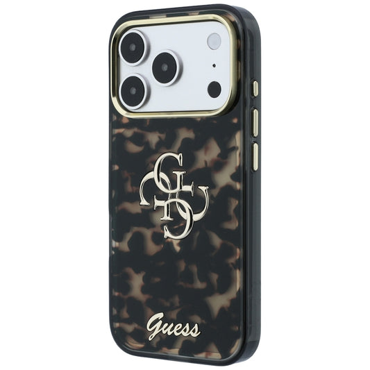Hülle für Apple iPhone 18 Pro / 17 Pro, Guess, IML 4G Metal Script, Braun