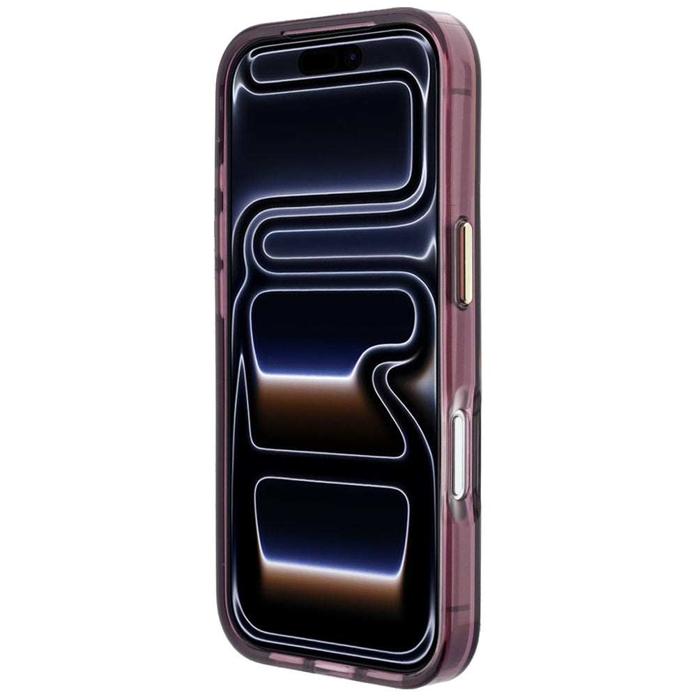 Hülle für Apple iPhone 18 Pro / 17 Pro, Karl Lagerfeld, IML Big Signature Resin Logo und Metallrahmen, Weinrot