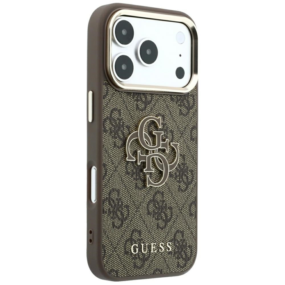 Hülle für Apple iPhone 18 Pro Max / 17 Pro Max, Guess, 4G Big Resin Logo, Braun