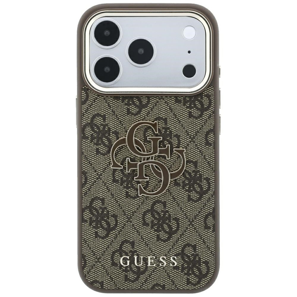 Hülle für Apple iPhone 18 Pro Max / 17 Pro Max, Guess, 4G Big Resin Logo, Braun