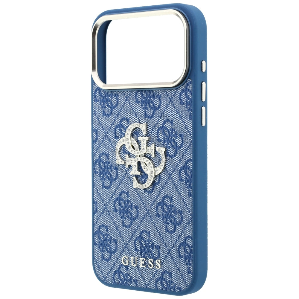 Hülle für Apple iPhone 18 Pro Max / 17 Pro Max, Guess, 4G Big Strass Logo, Blau