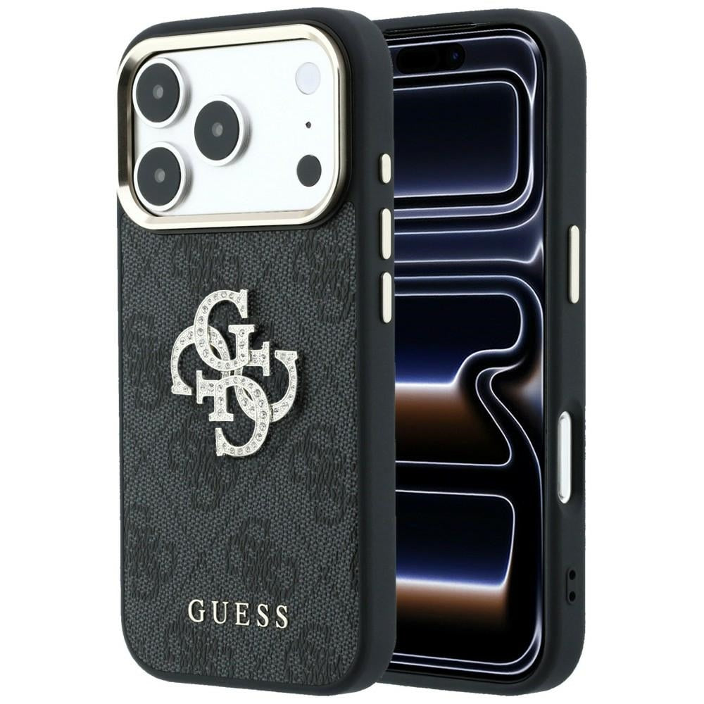 Hülle für Apple iPhone 18 Pro Max / 17 Pro Max, Guess, 4G Big Strass Logo, Schwarz