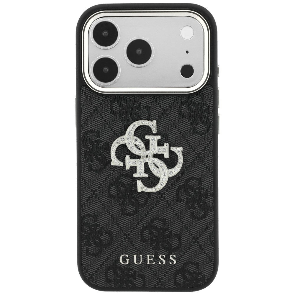 Hülle für Apple iPhone 18 Pro Max / 17 Pro Max, Guess, 4G Big Strass Logo, Schwarz