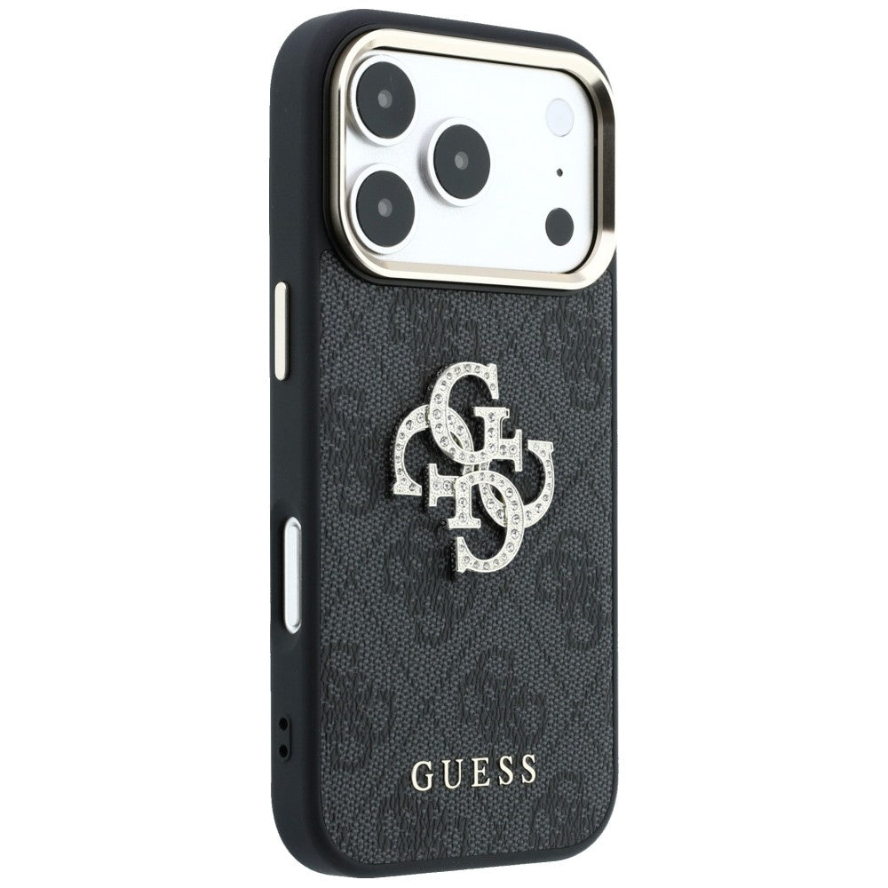 Hülle für Apple iPhone 18 Pro Max / 17 Pro Max, Guess, 4G Big Strass Logo, Schwarz