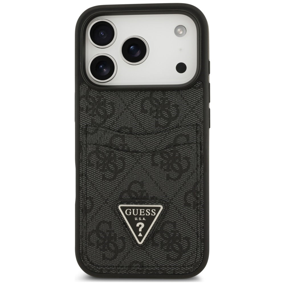 Hülle für Apple iPhone 18 Pro Max / 17 Pro Max, Guess, 4G Double Card Triangle, Schwarz