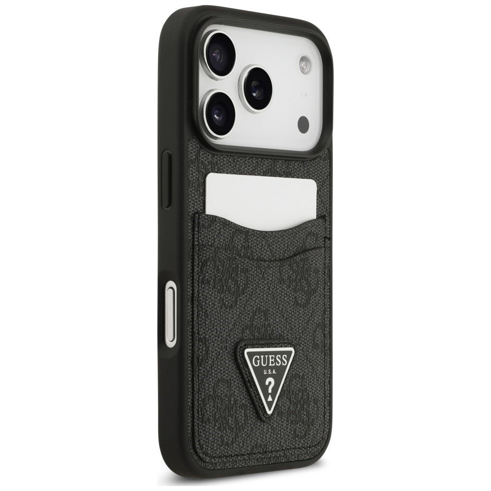 Hülle für Apple iPhone 18 Pro Max / 17 Pro Max, Guess, 4G Double Card Triangle, Schwarz