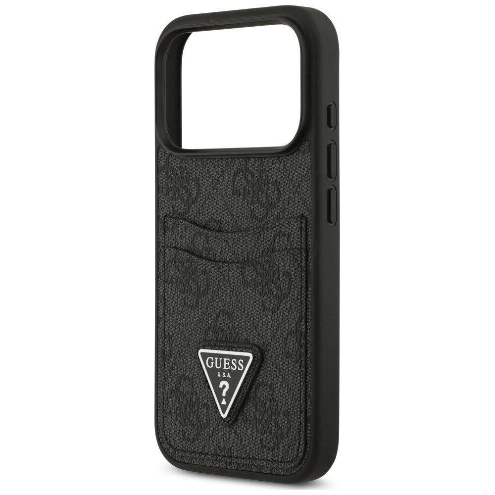 Hülle für Apple iPhone 18 Pro Max / 17 Pro Max, Guess, 4G Double Card Triangle, Schwarz
