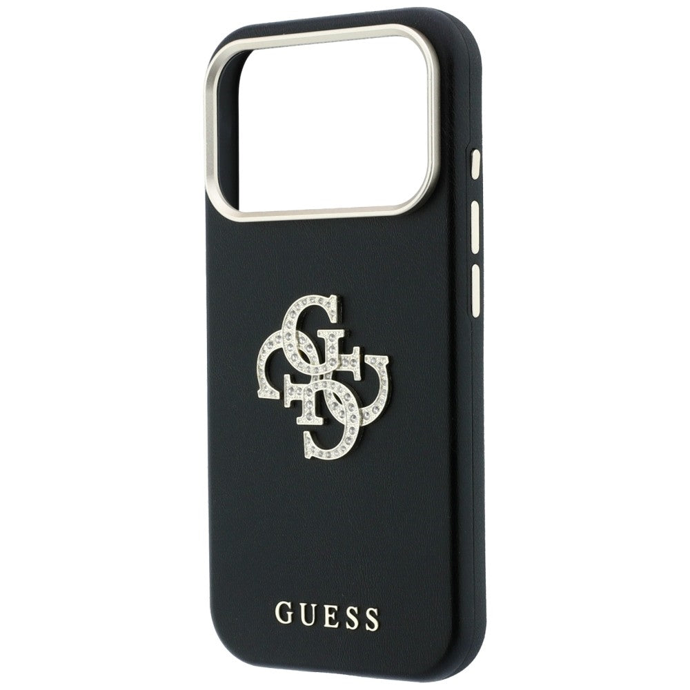 Hülle für Apple iPhone 18 Pro Max / 17 Pro Max, Guess, Glattes großes Strass-Logo, Schwarz