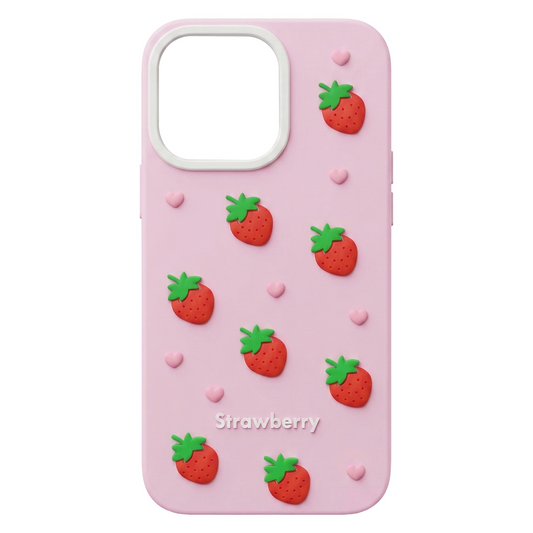 Hülle für Apple iPhone 17 Pro Max, OEM, Erdbeere, Rosa