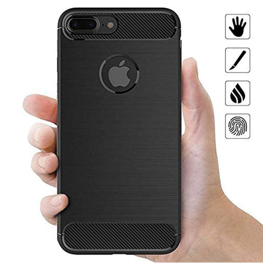 Hülle für Apple iPhone 8 Plus, Techsuit, Carbon, Schwarz