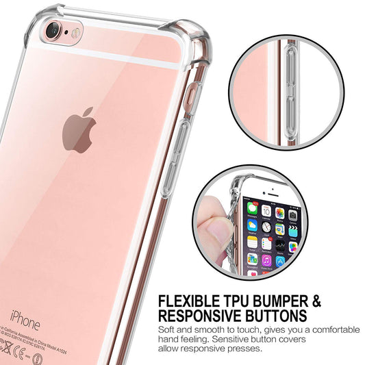 Hülle für Apple iPhone SE (2022) / SE (2020) / 8 / 7, Techsuit, stoßfest klar, transparent